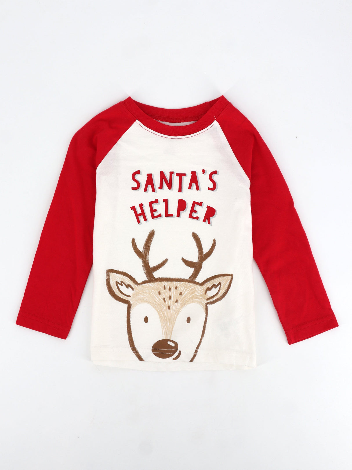 Image for Kids Girl's Printed Christmas Top,Red/White