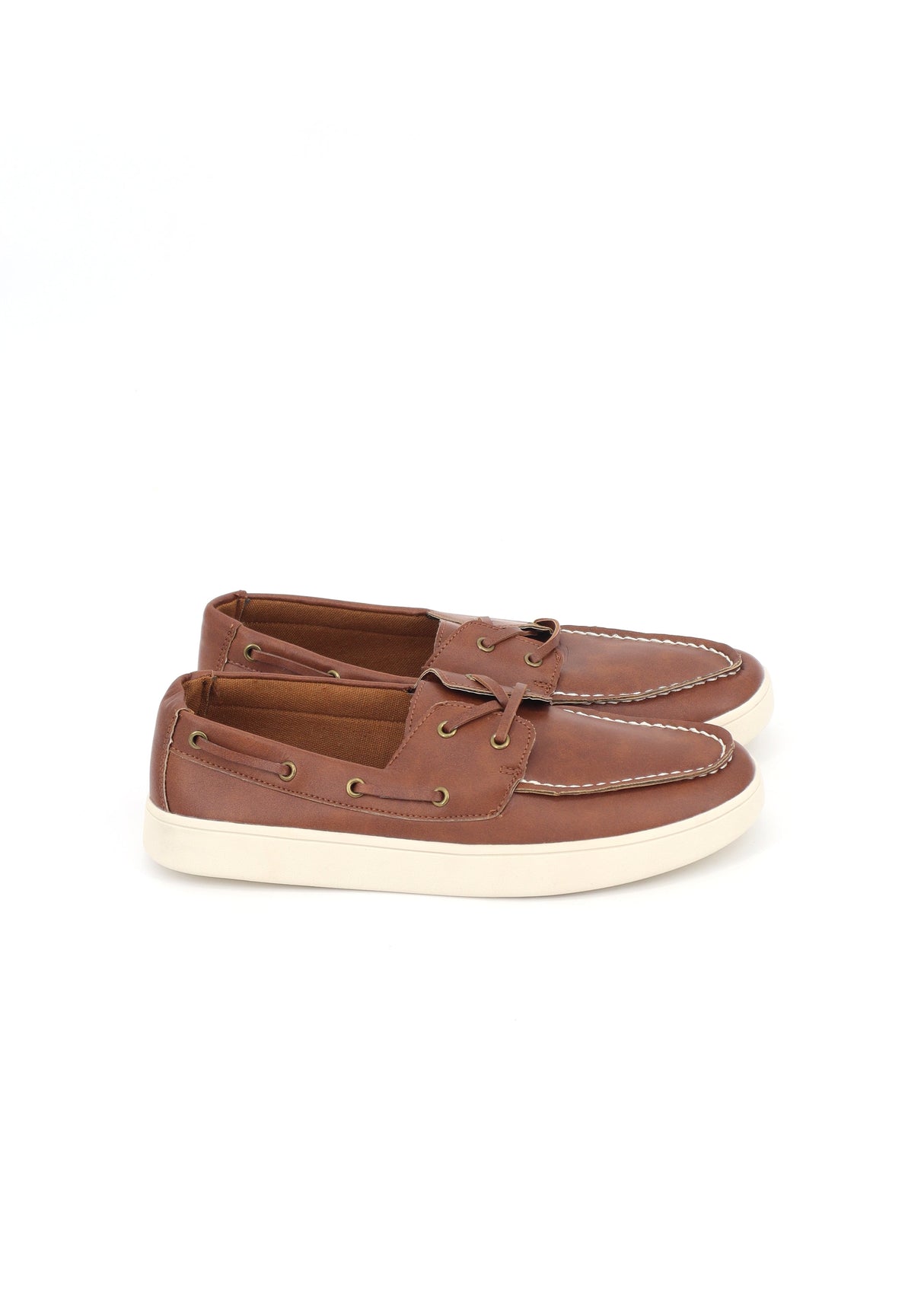 Image for Men's Textured Flat Shoes,Brown