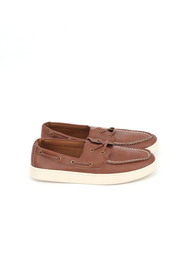 Image for Men's Textured Flat Shoes,Brown