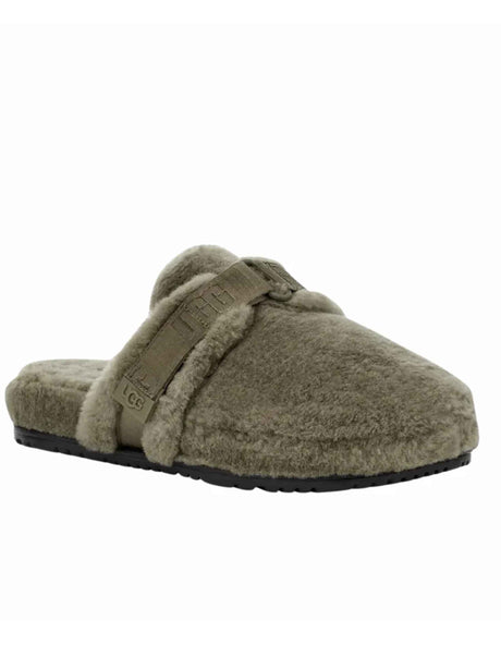 Image for Men's Faux Fur Slippers,Olive