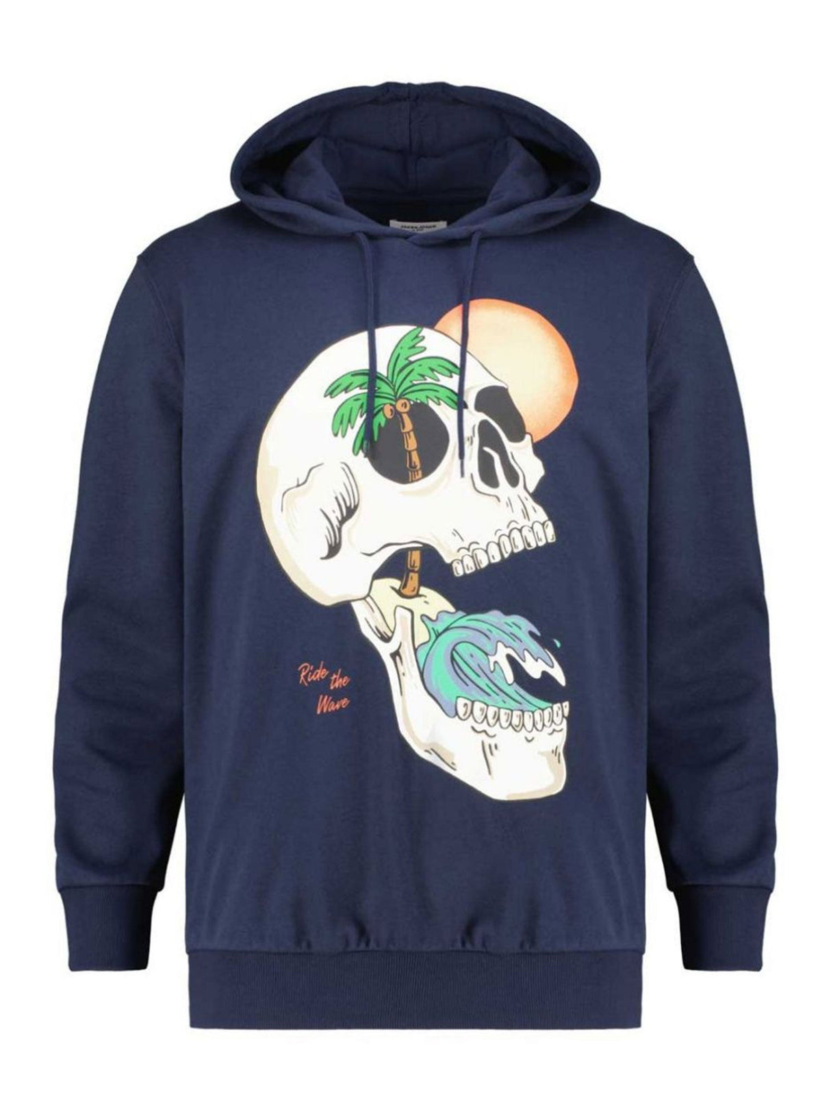 Image for Men's Graphic Printed Hoodie,Navy