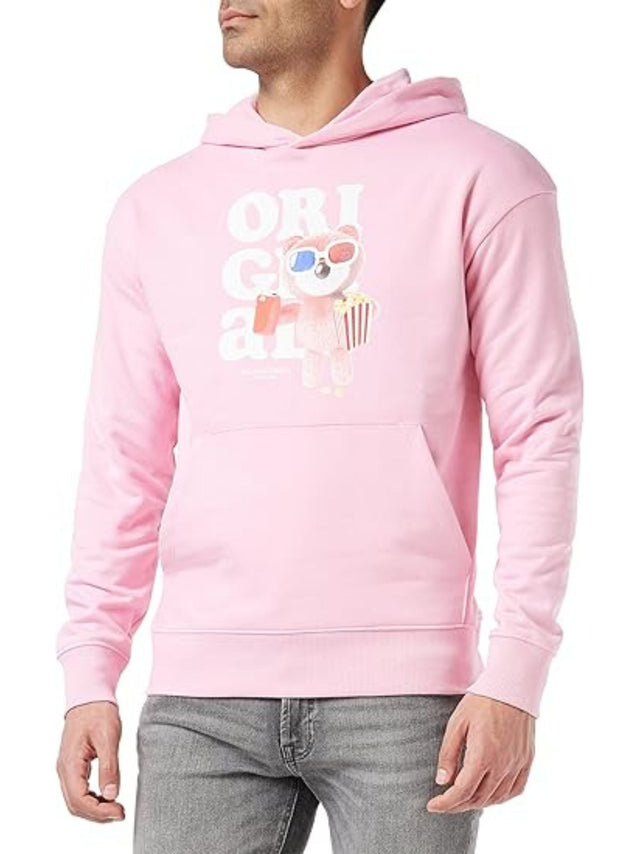 Image for Men's Graphic Printed Hoodie,Pink