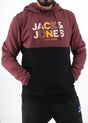 Image for Men's Colorblocked Hoodie,Burgundy/Black