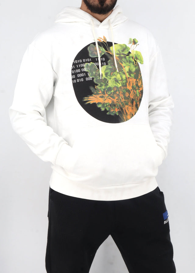 Image for Men's Graphic Printed Hoodie,White