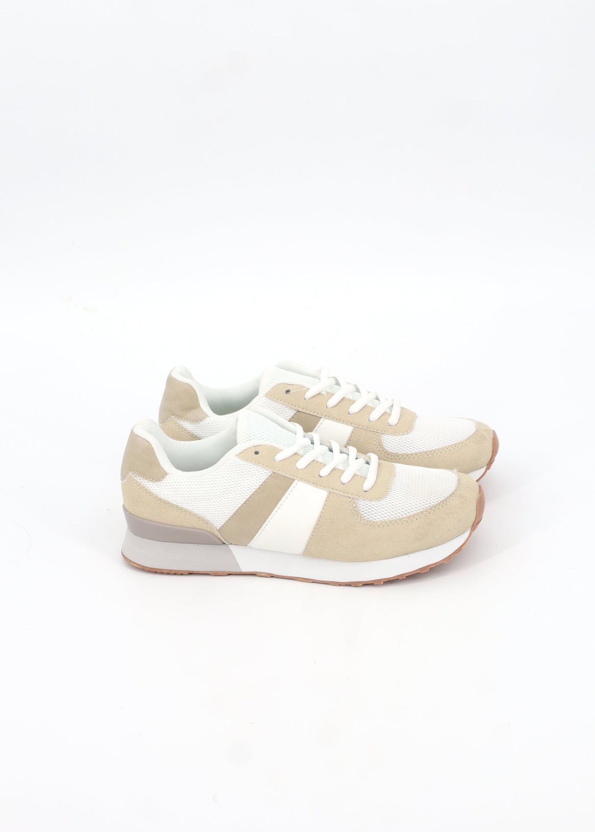 Image for Women's Textured Sneakers,Beige/White