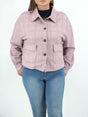 Image for Women's Plaid Buttons Up Jacket,Lilac