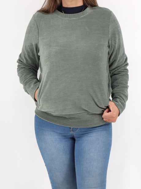 Image for Women's Ribbed Sweatshirt,Green