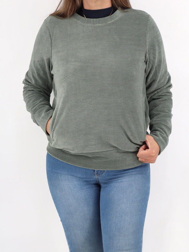 Image for Women's Ribbed Sweatshirt,Green
