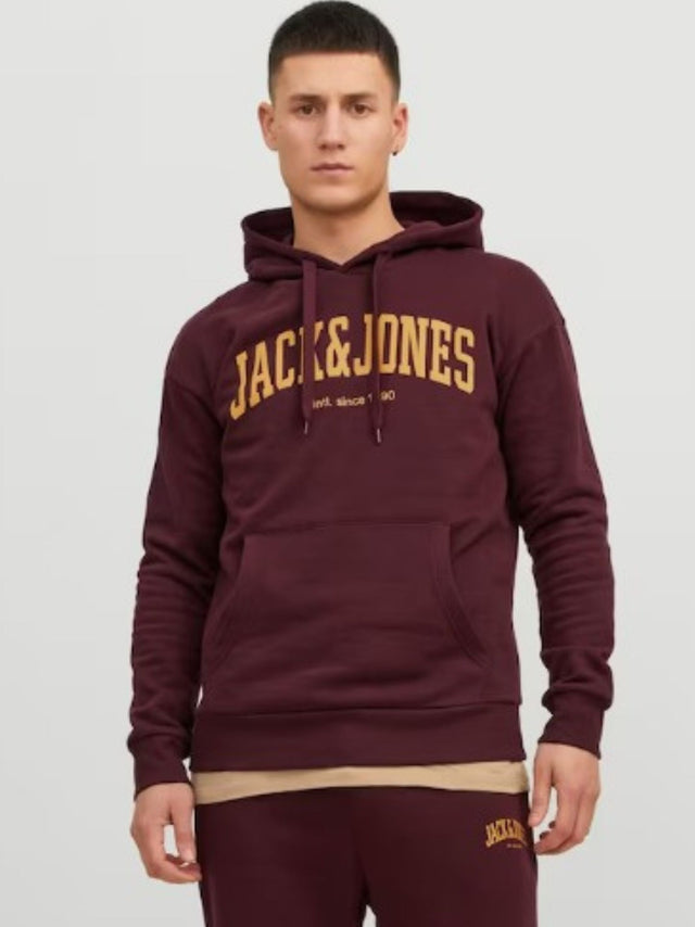 Image for Men's Printed Hoodie,Wine