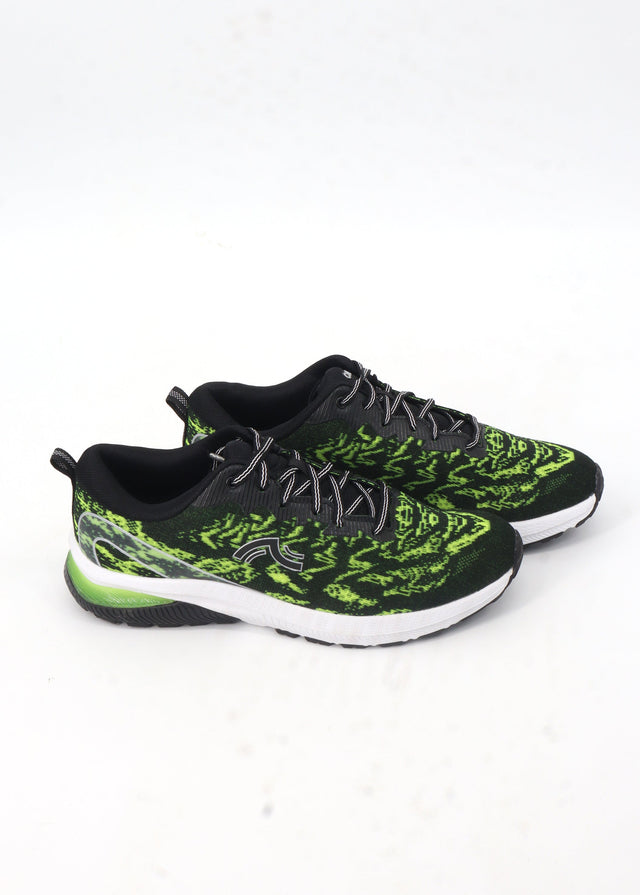 Image for Men's Printed Running Shoes,Black/Green