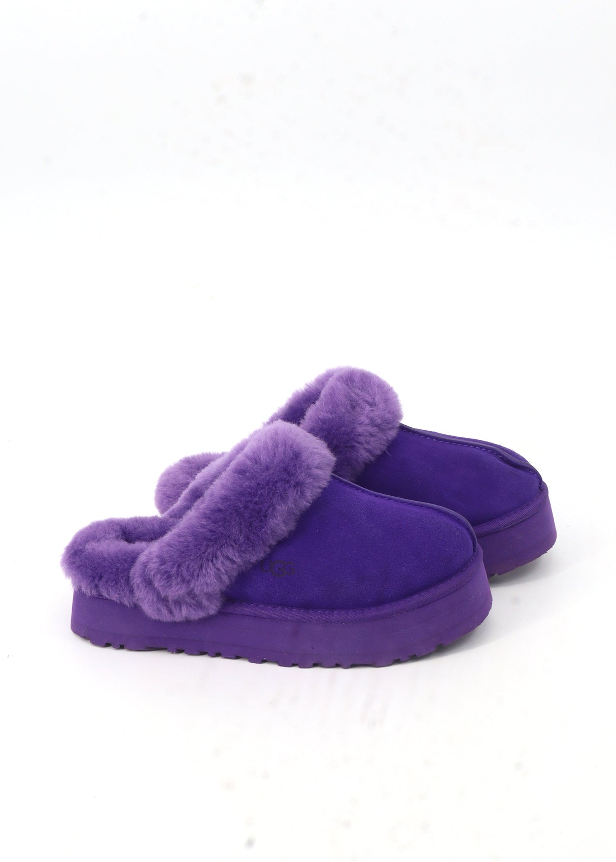 Image for Women's Fur Platform Slippers,Purple