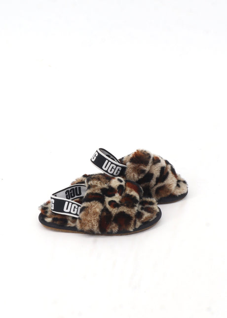 Image for Kids Girl's Animal Printed Fur Slippers,Brown