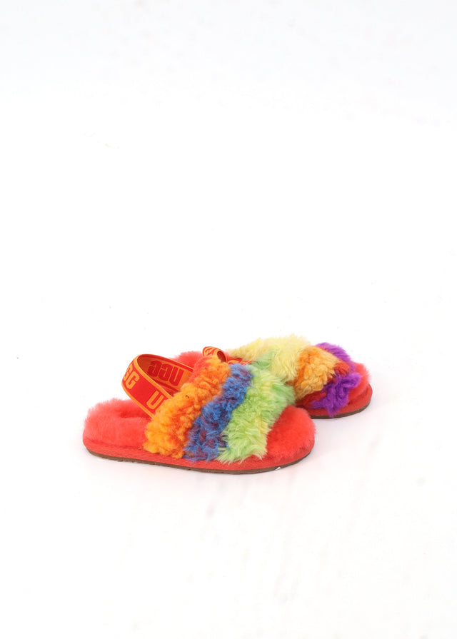 Image for Kids Girl's Colorblocked Fur Slippers,Multi