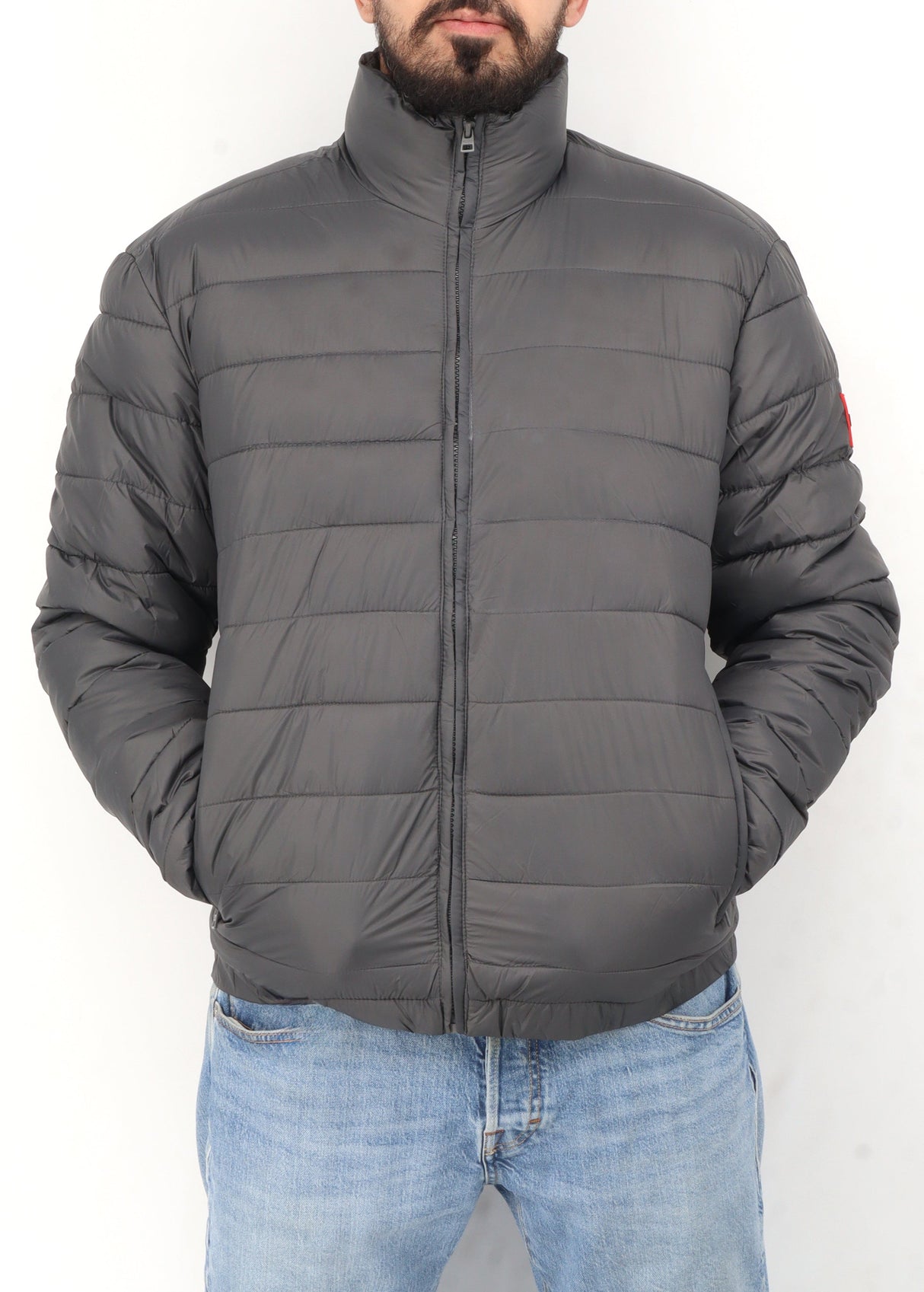 Image for Men's Quilted Jacket,Grey