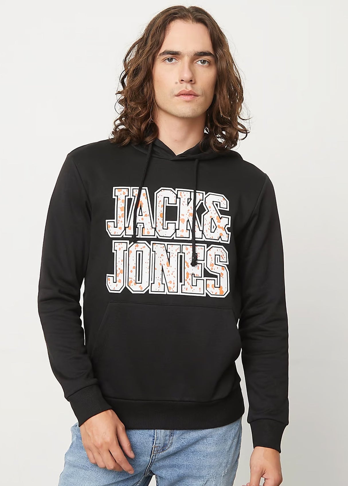 Image for Men's Printed Hoodie,Black