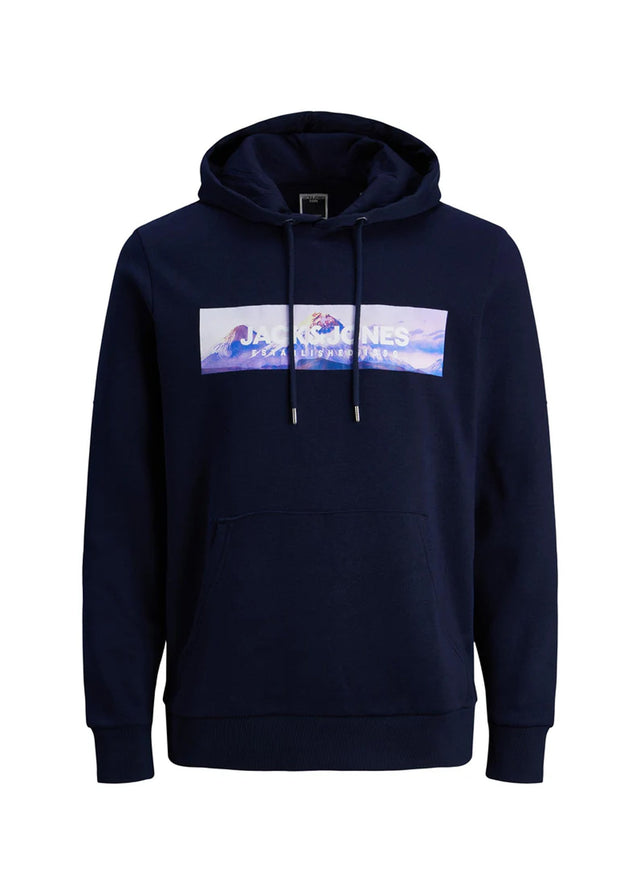 Image for Men's Graphic Printed Hoodie,Navy