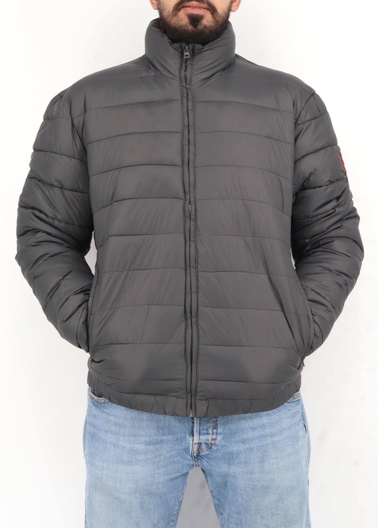 Image for Men's Quilted Jacket,Grey