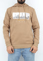 Image for Men's Graphic Printed Hoodie,Dark Beige