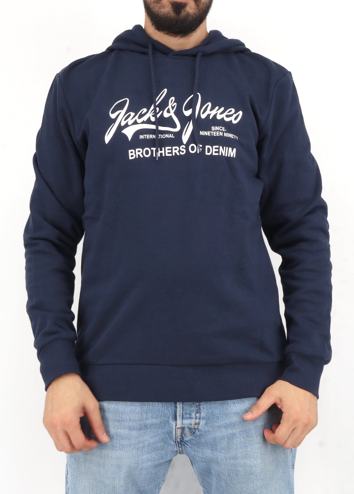 Image for Men's Printed Hoodie,Navy