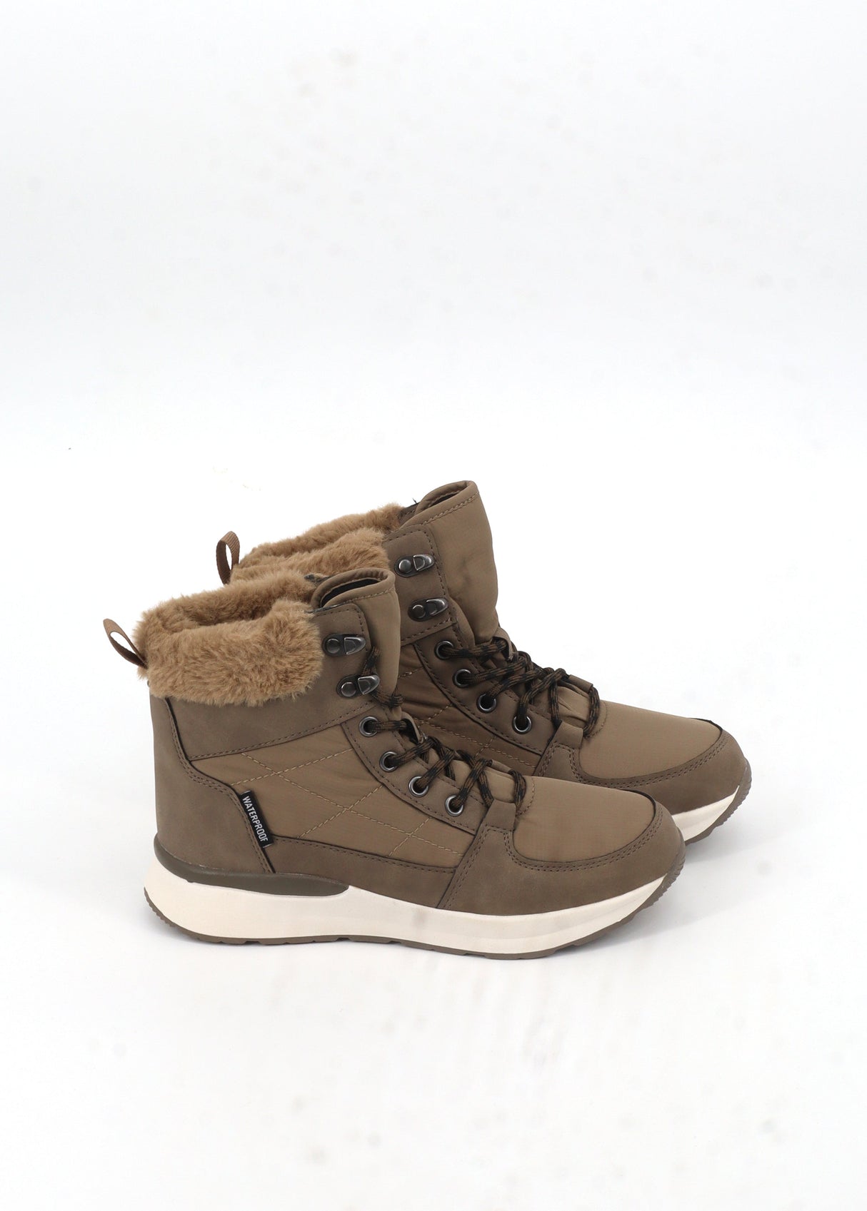 Image for Women's Faux Fur Ankle Boots,Beige