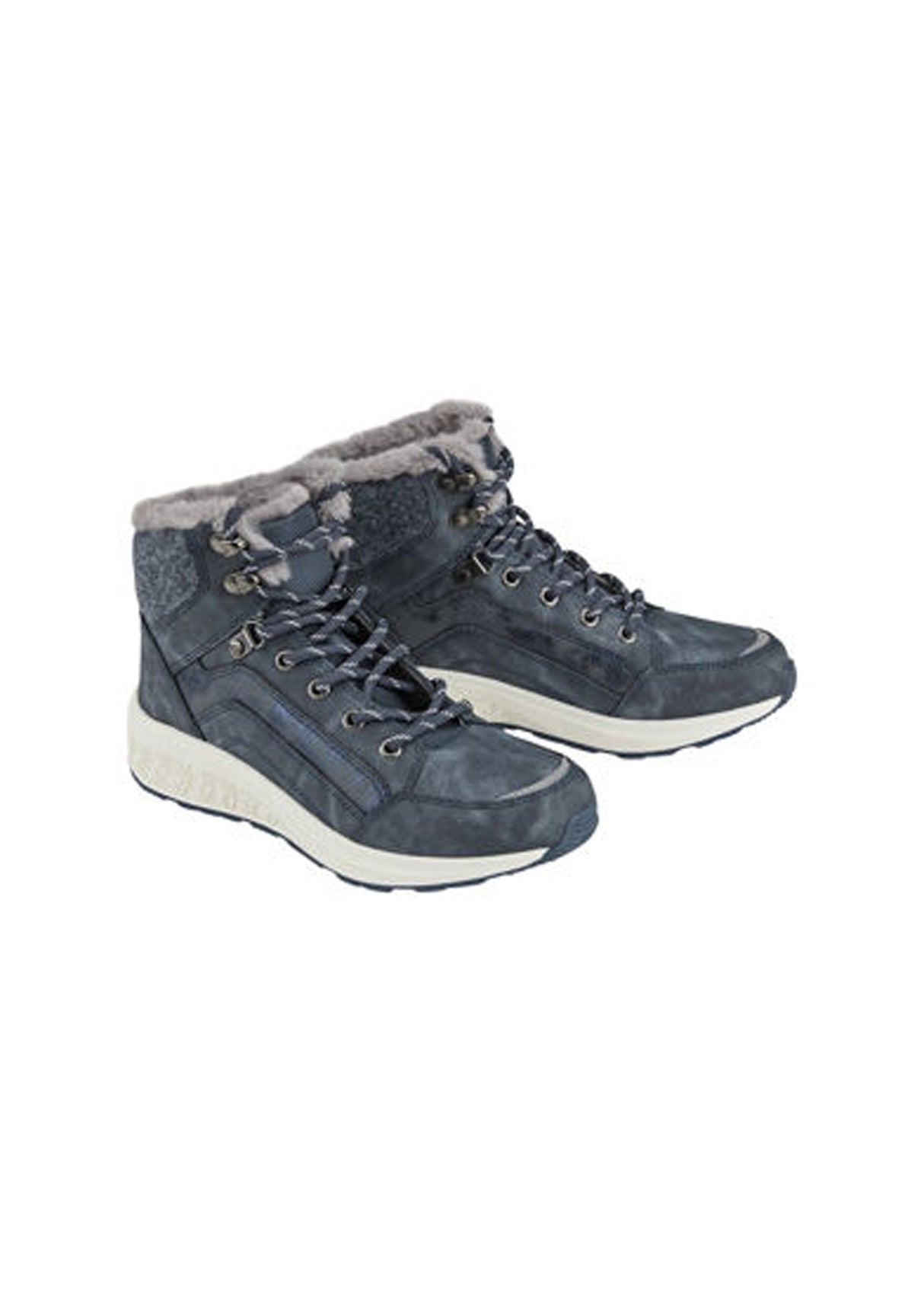 Image for Women's Faux Fur Ankle Boots,Navy