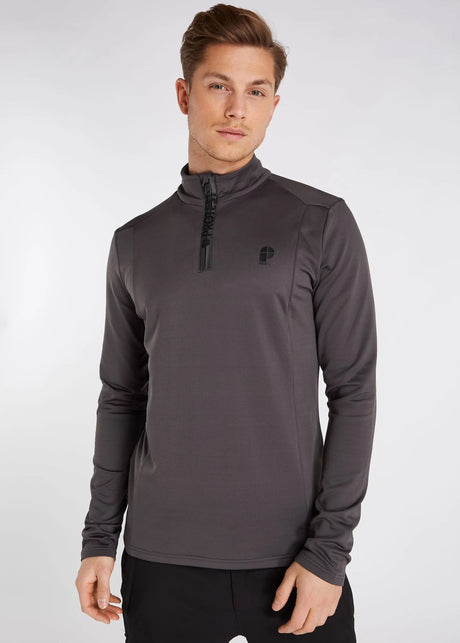 Image for Men's Quarter Zipped Sport Top,Dark Grey