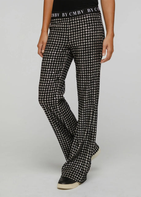 Image for Women's Sequined Pants,Black/Silver