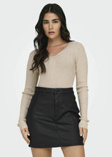 Image for Women's Ribbed Sweater,Light Beige