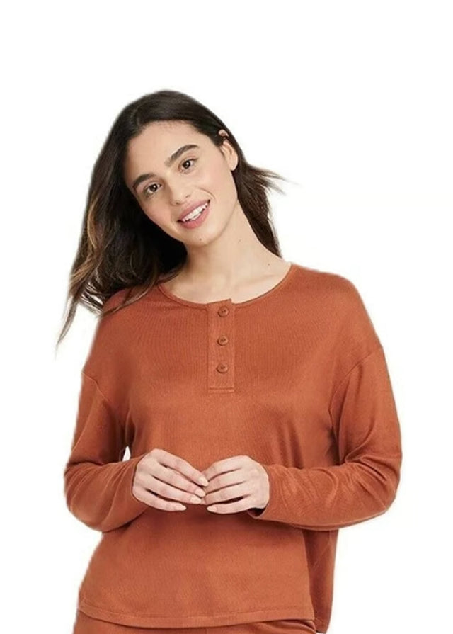 Image for Women's Plain Sleepwear Top,Burnt Orange