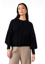 Image for Women's Puffed Sleeve Cardigan,Black