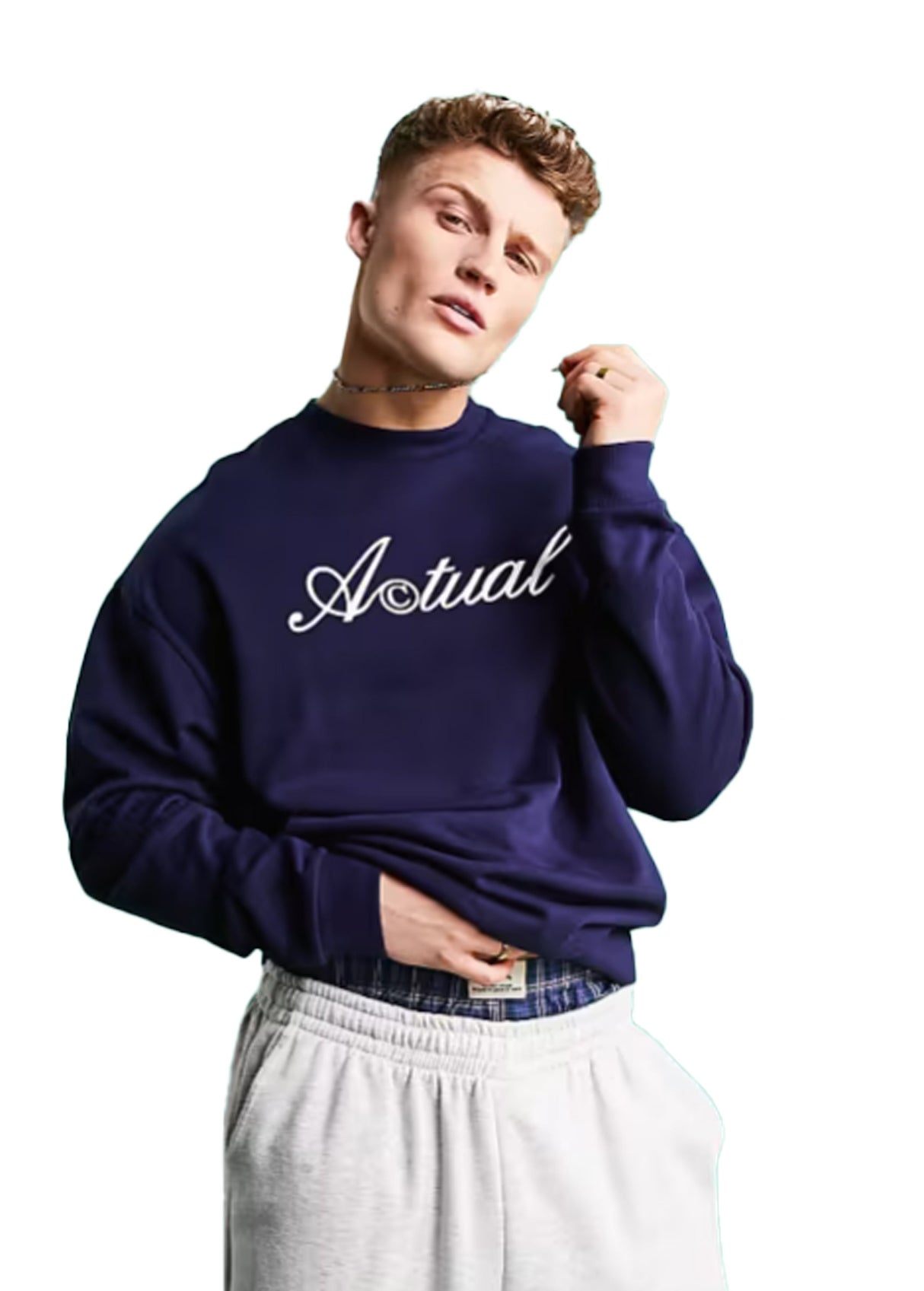 Image for Men's Printed Sweatshirt,Navy