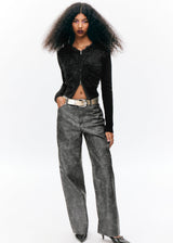 Image for Women's Washed Leather Pants,Black