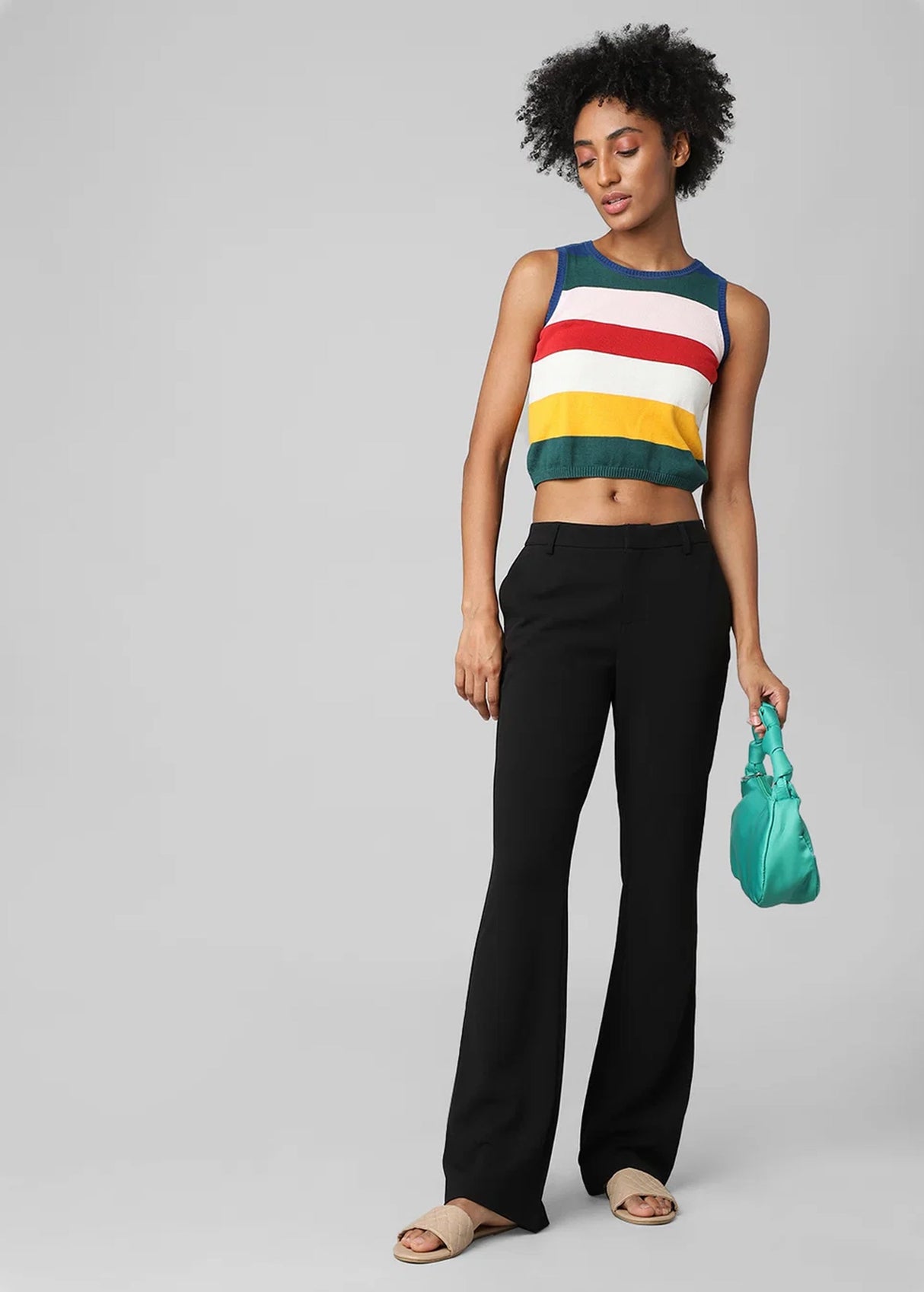 Image for Women's Plain Classic Flare Pants,Black