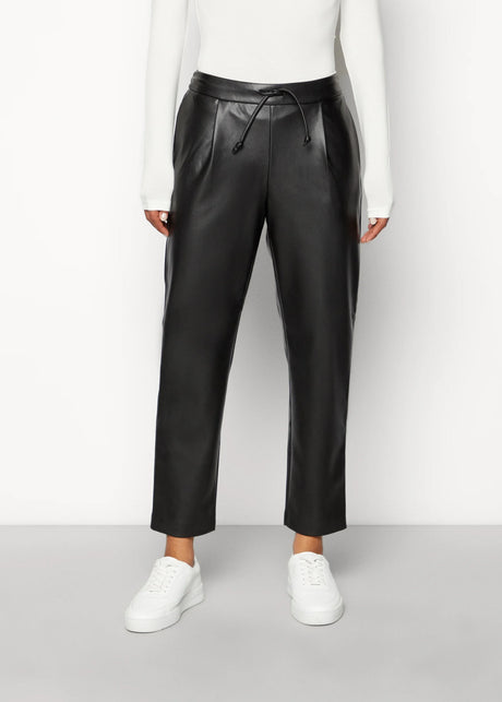 Image for Women's Plain Leather Pants,Black