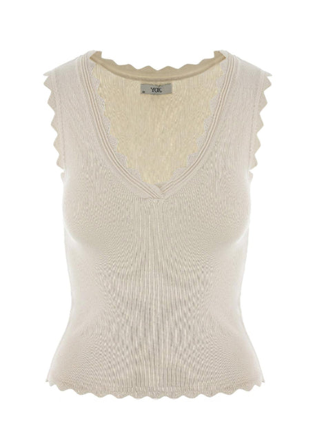 Image for Women's Plain Knitted Top,Cream