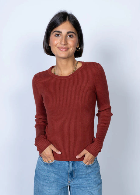 Image for Women's Ribbed Sweater,Brick