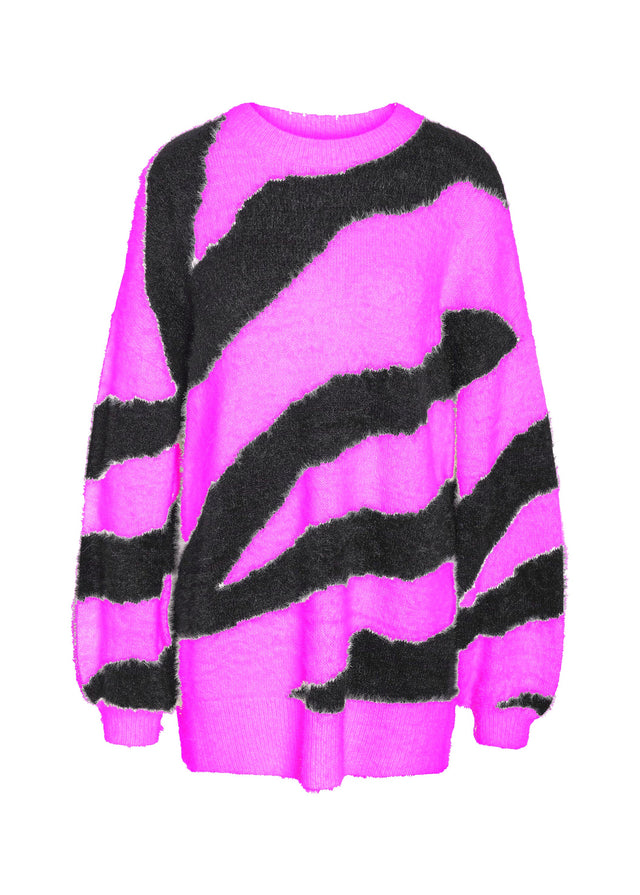 Image for Women's Printed Sweater,Pink/Black