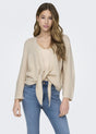 Image for Women's Textured Tied Cardigan,Light Beige