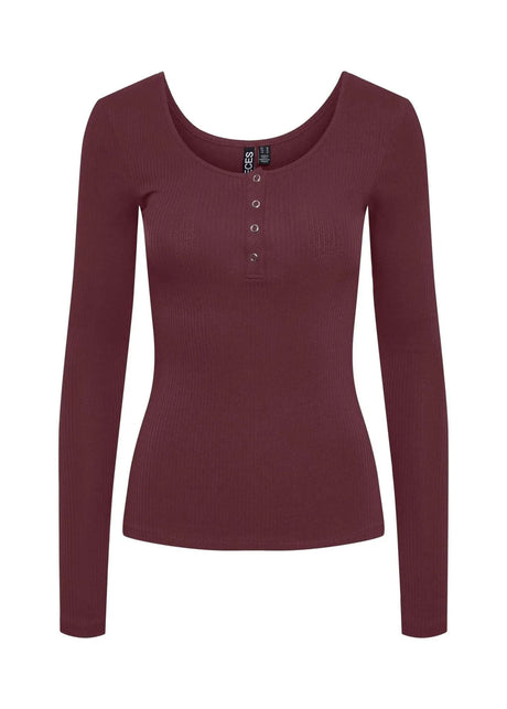 Image for Women's Ribbed Top,Burgundy