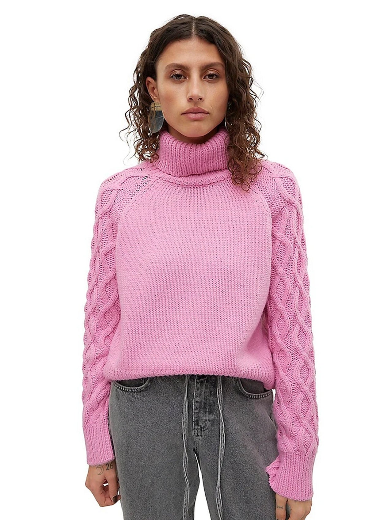 Image for Women's Textured Knitted Sweater,Pink