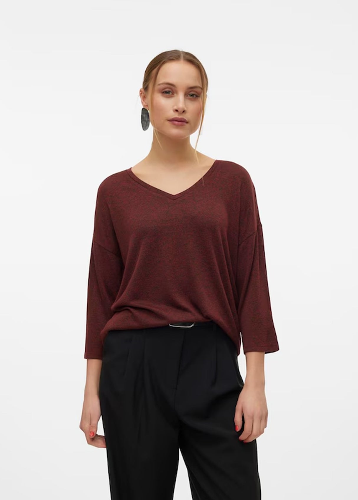 Image for Women's Plain Sweater,Burgundy