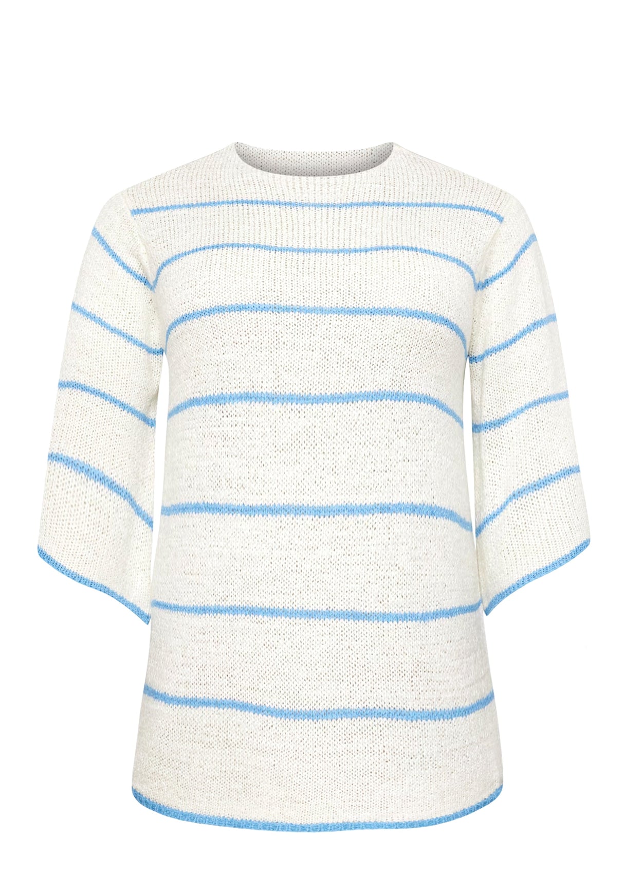 Image for Women's Striped Knitted Sweater,White/Blue