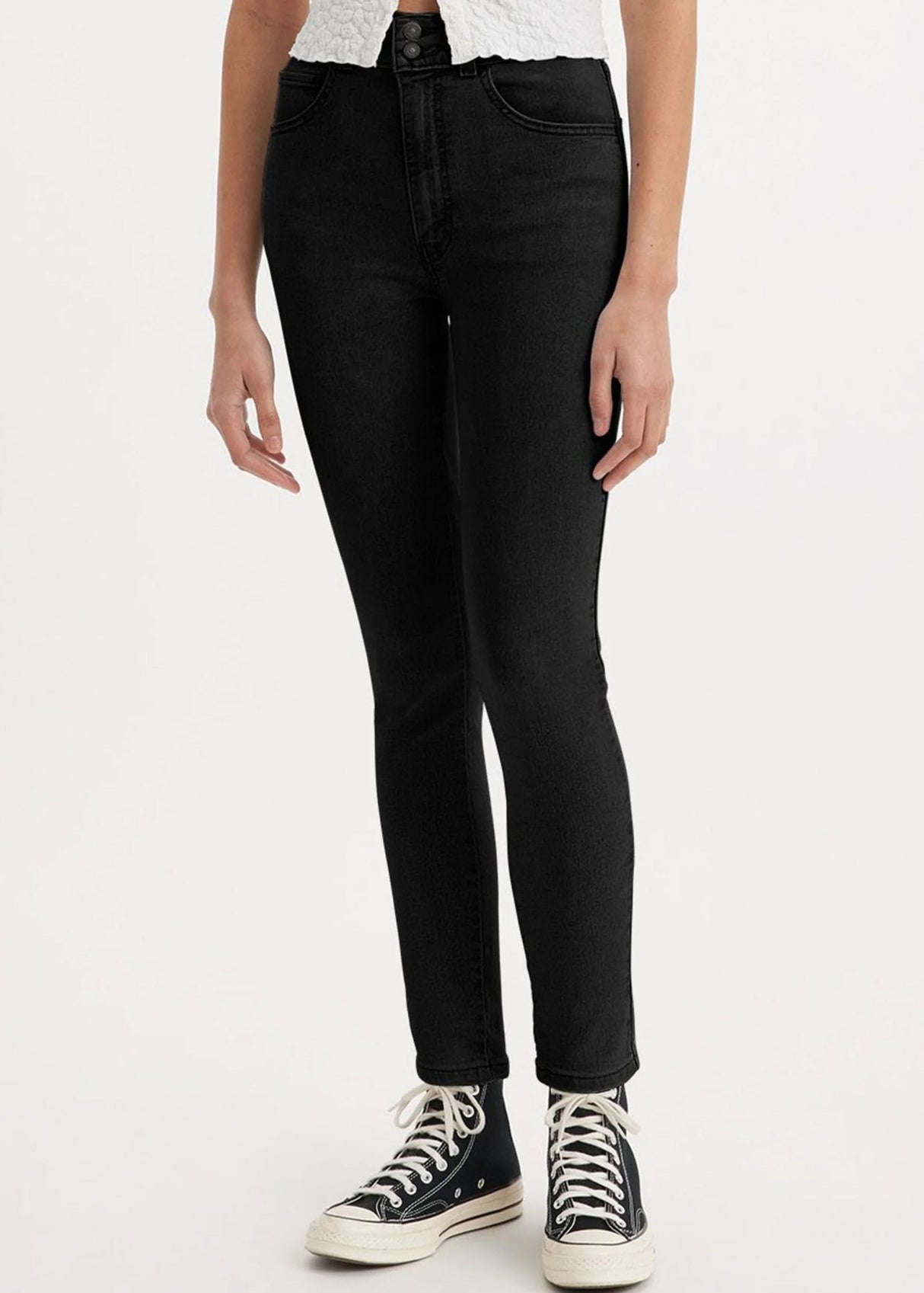 Image for Women's Plain Skinny Jeans,Black