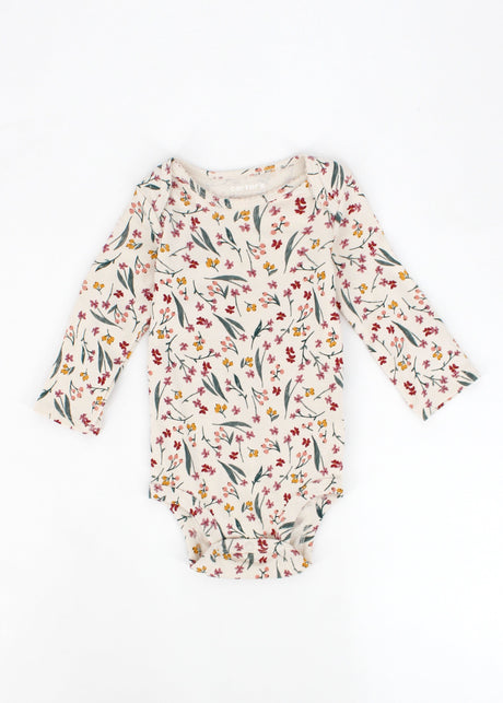 Image for Kids Girl's Floral Printed Bodysuit,Light Beige