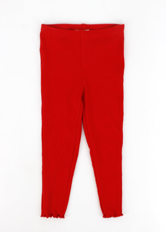 Image for Kids Girl's Ribbed Leggings,Red