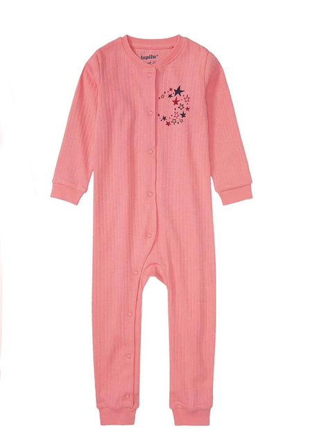 Image for Kids Girl's Printed Ribbed Jumpsuit,Pink