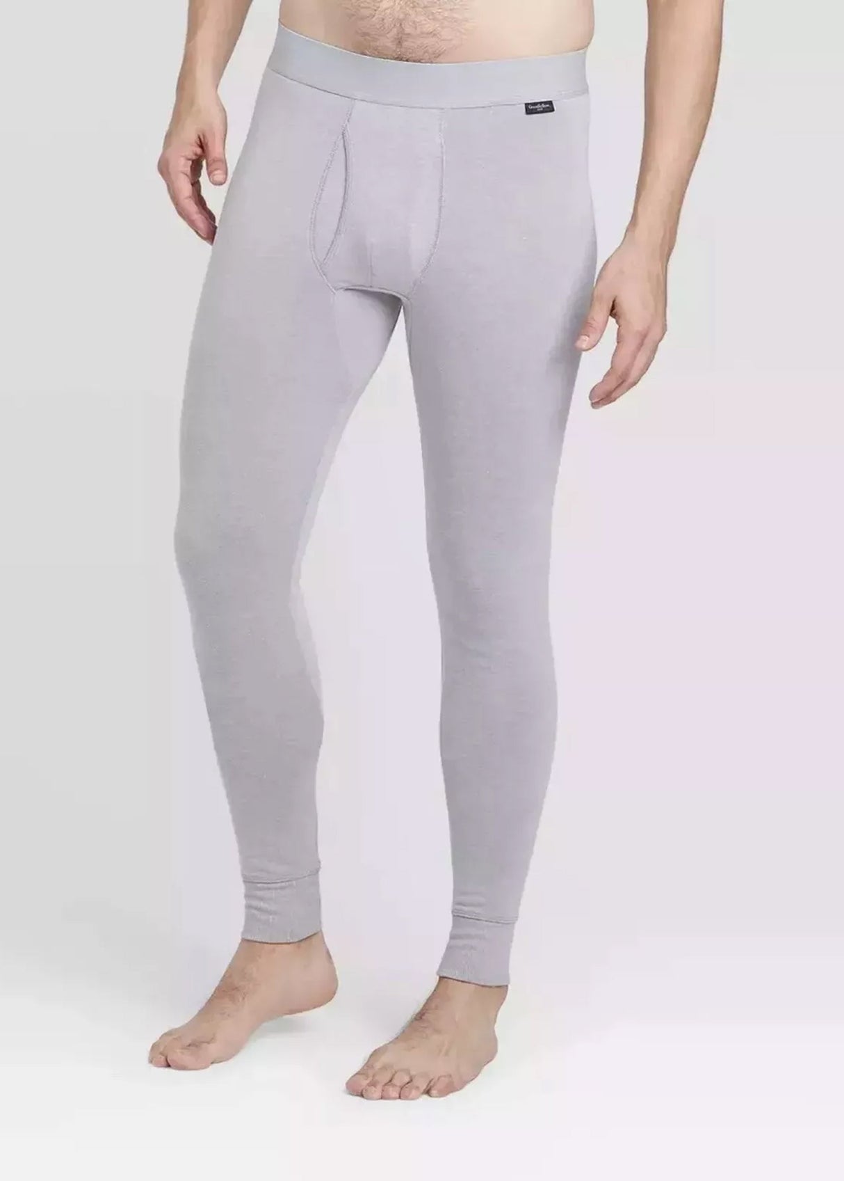 Image for Men's Plain Thermal Under Pants,Light Grey