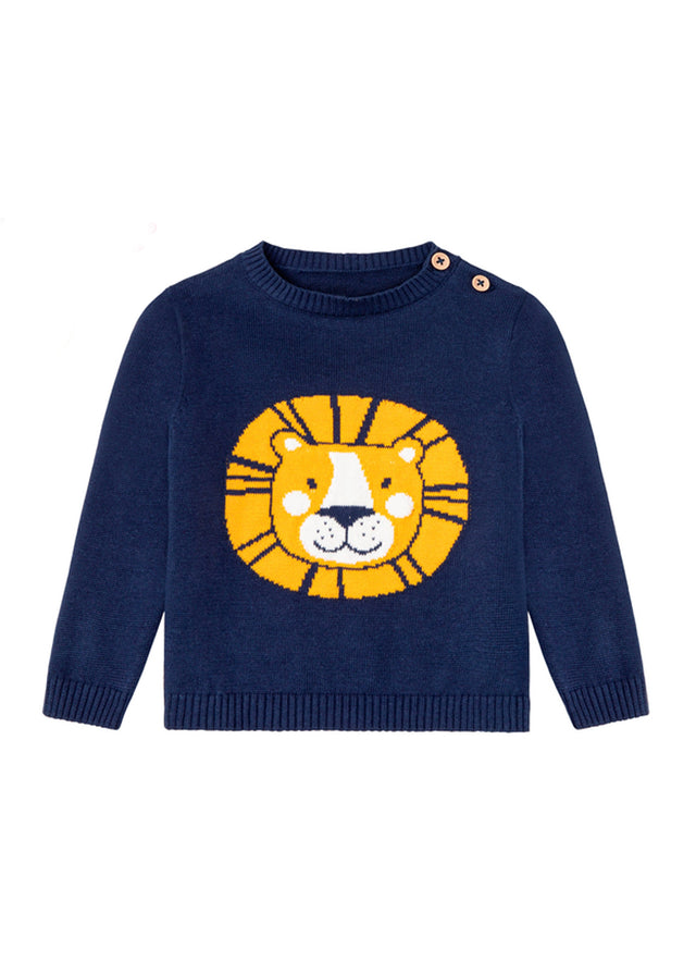 Image for Kids Boy's Graphic Printed Sweater,Navy