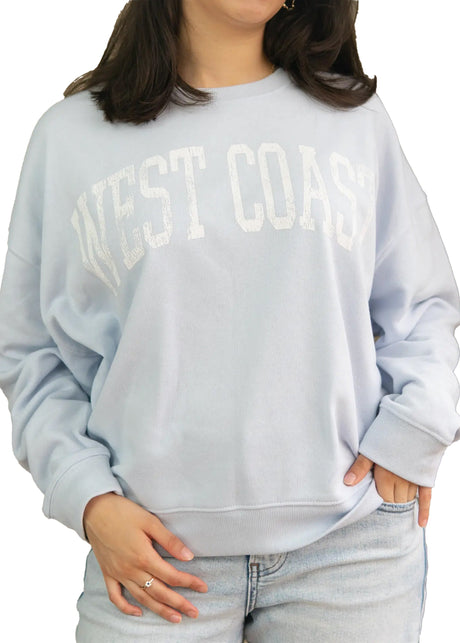 Image for Women's Printed Sweatshirt,Light Blue