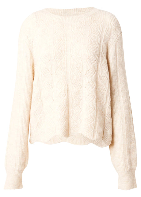 Image for Women's Braided Sweater,Ligh Beige